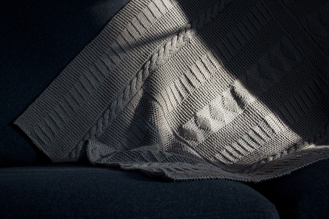 Garter and Cable Lap Blanket