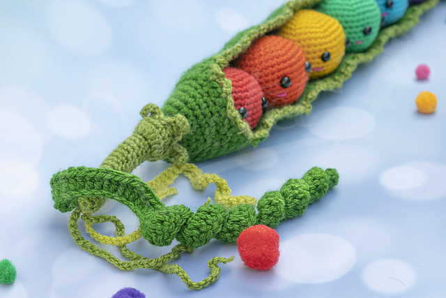 Rainbow peas in a pod