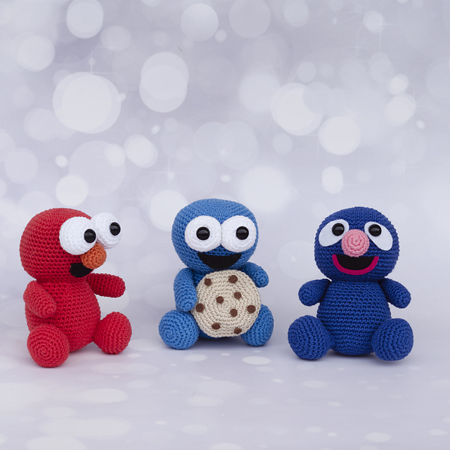 Ravelry: Elmo, Triki and Grover pattern by Nerea Gomis