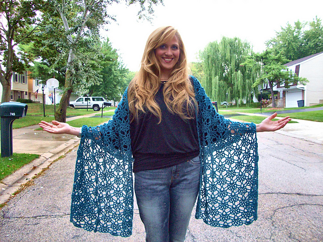 Gemstones Crocheted Shawl