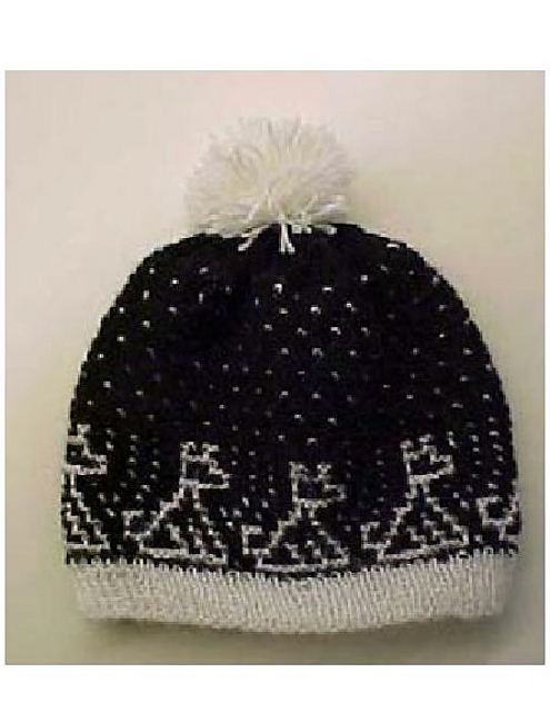 Alpaca Mosaic Puppies in a Snow Storm Cap C-08