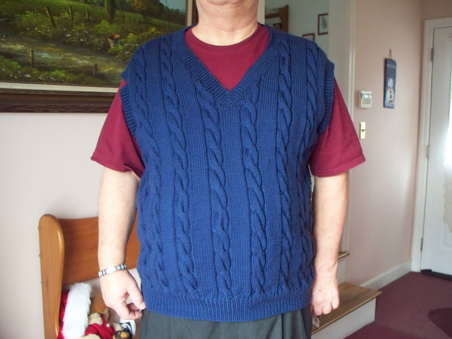 #17 Men's Cable Vee Neck Vest