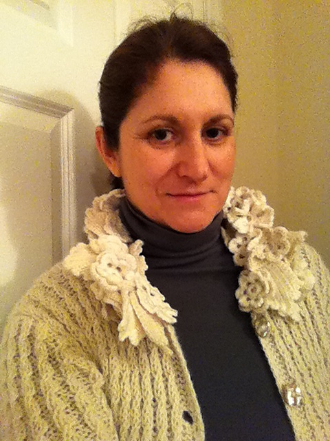 #12 Button-front cabled cardigan