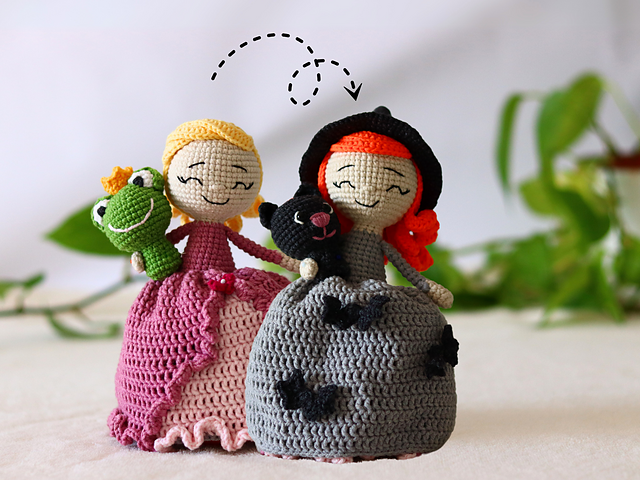 Reversible doll: princess to witch