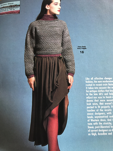 #16 Cropped basket stitch pullover