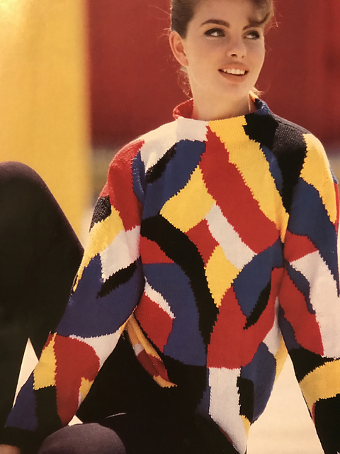 #13  Funnel Neck Intarsia Pullover