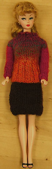 Fashion Doll Yoked Pullover and Slim Skirt