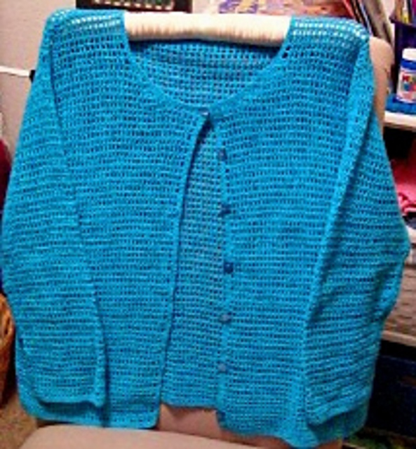 Ladies Cool Blue Mesh Cardi sized 2X thru 5X