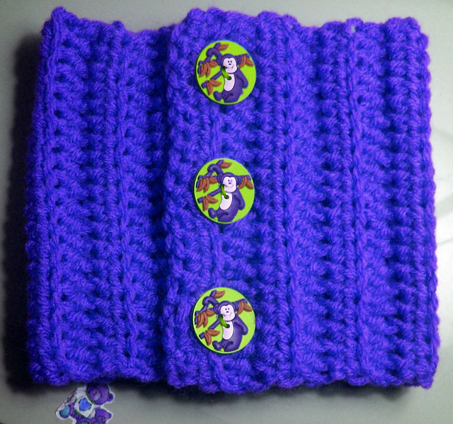 Crochet Ribbed Button Up Cowl
