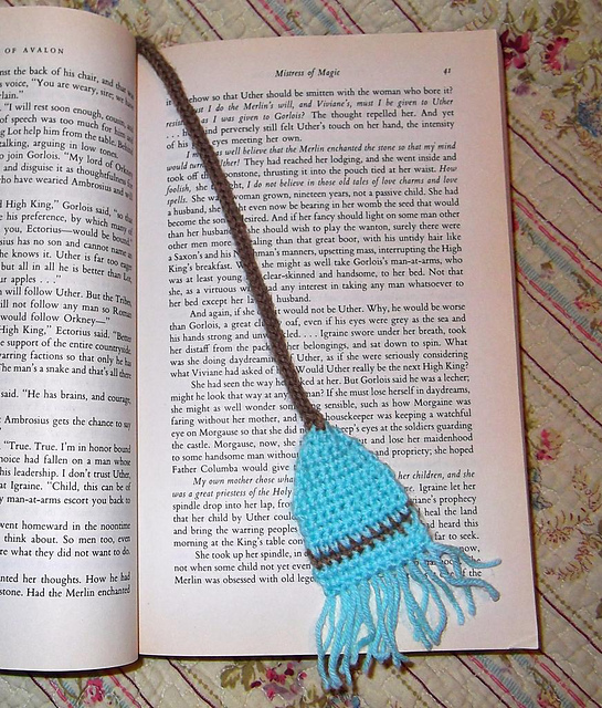 Crocheted Broomstick Bookmark
