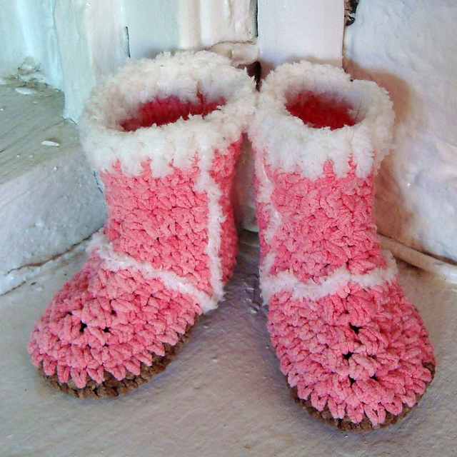 Suede Baby Booties (Crocheted)