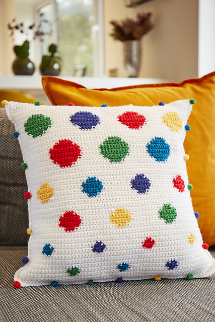 Rainbow Bobble Cushion