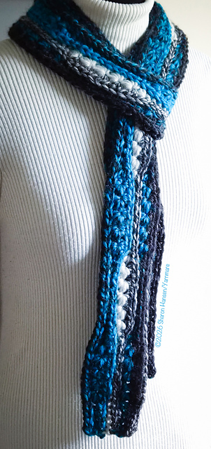 Stars and Waves Skinny Scarf