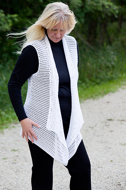 Cotton Bamboo Drape Front Vest