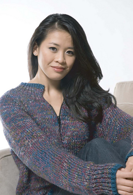 Maine Blueberry #123 Zippered Triple Stranded Cardigan