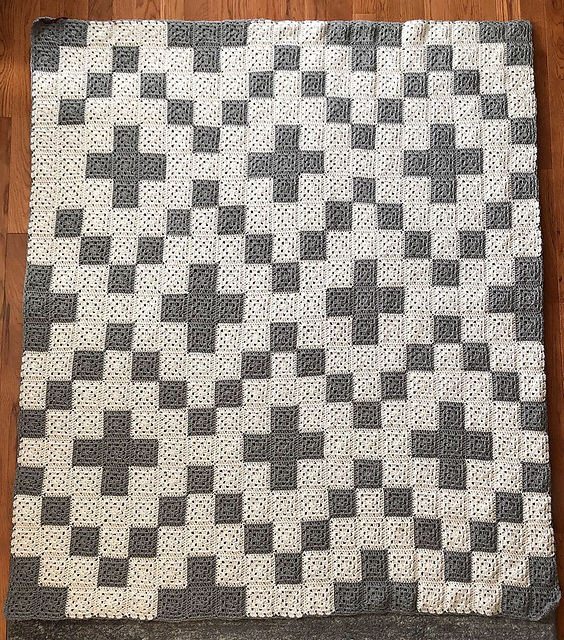 Diamond Plus Granny Square Afghan