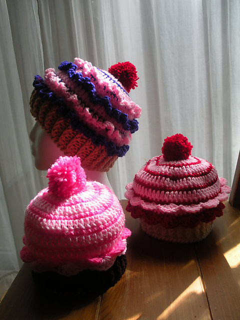 Striped Cupcake Beanies