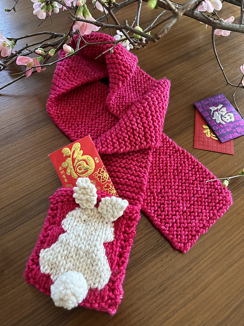 Hoppy New Year Bunny Pocket Scarf