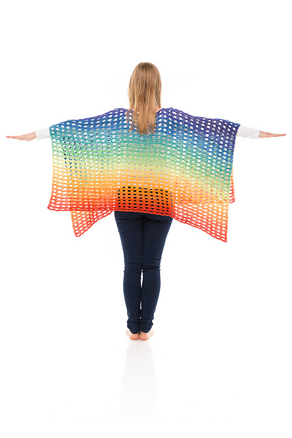 HäkelSet LoLa 5fach Farbverlauf Rainbow Lagenlook