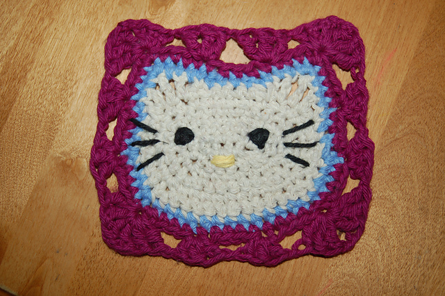 Hello Kitty Granny Square Scarf