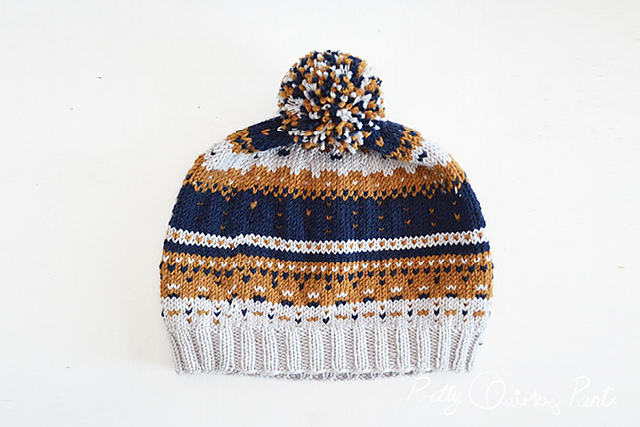 Colorwork Beanie with Pom Pom 