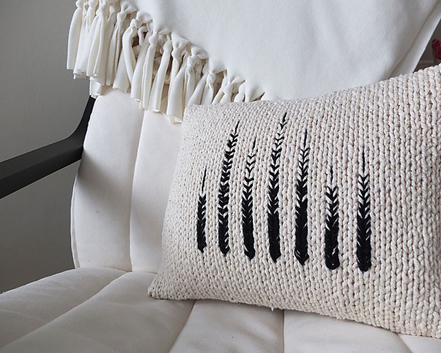 Monochrome Knit Pillow