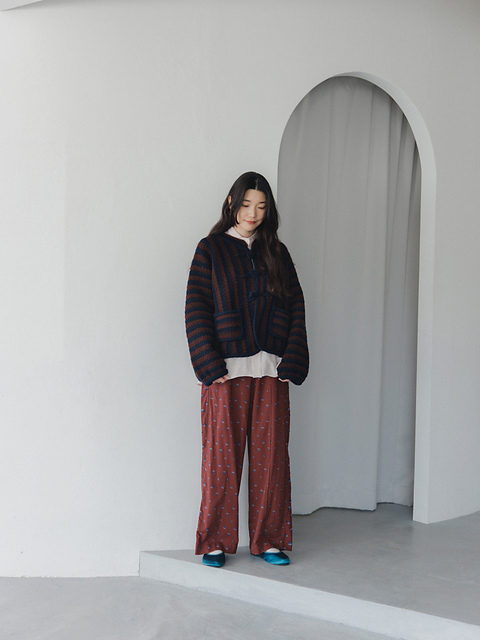 Ravelry: ストライプパターンチャイナジャケット pattern by Mariko