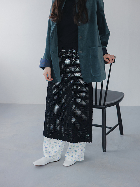 yuka❗️ 旧スモーク・ブルー２個ロング12cm オマジオ　ブラック Ravelry: バイアスチェックシアースカート pattern by YOKOTA CO,.LTD