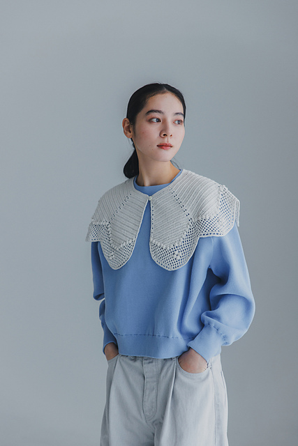 ケンタガール 様B7057【キツツキ】アンティーク ラッシュ編み Ravelry: クロッシェペタルカラー pattern by Natsumi Kuge (くげなつみ)