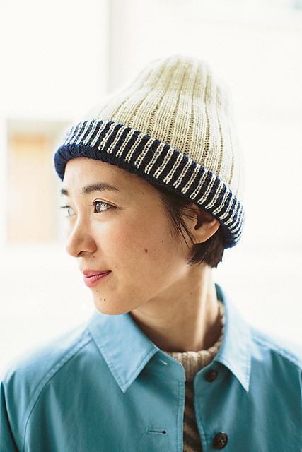 【ALBUM DI FAMIGLIA ニット帽 】 Ravelry: Reversible Rib Hat pattern by Natsumi Kuge (くげなつみ)