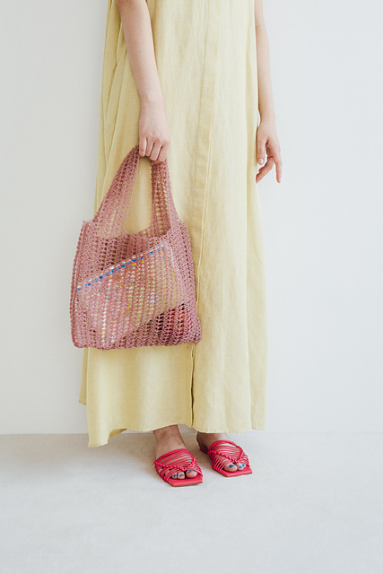 Ravelry: ストライプメッシュバッグ pattern by Mayumi Nose