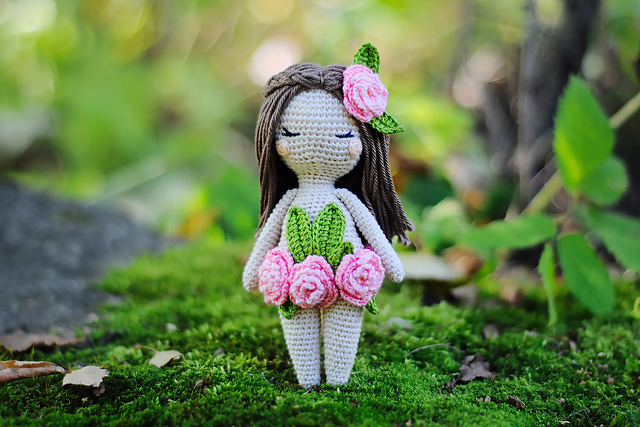 Amigurumi forest fairy doll