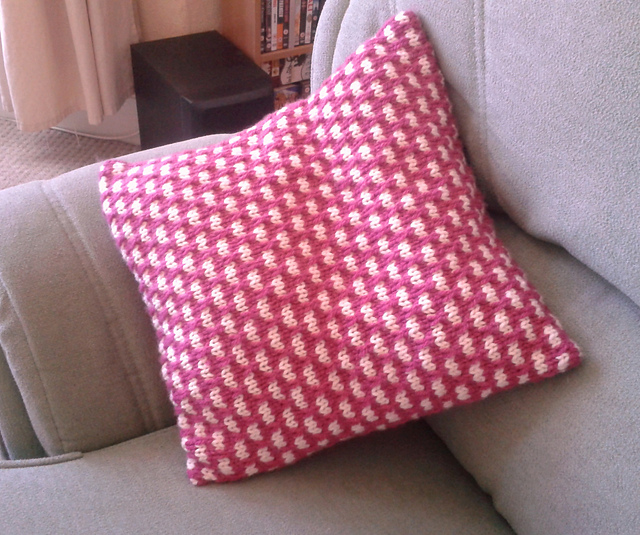 Pink Waffle Cushion Cover