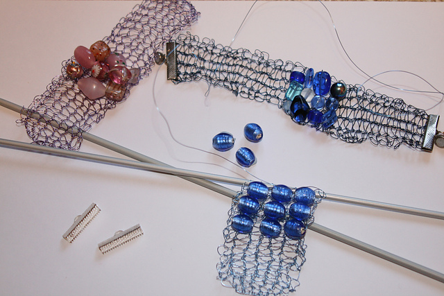 Knitting with Wire Pam's Beaded Bracelet
