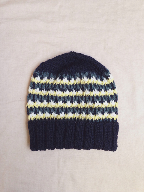 Four-colored horizontal stripe hat　4色ボーダーの帽子