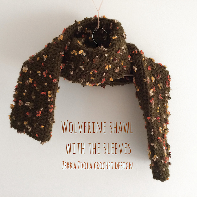 Wolverine shawl with the sleeves