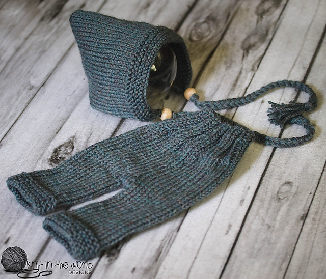 Garted Edge Pant and Bonnet Set