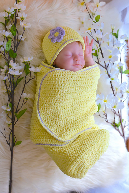 Swaddle Cocoon and Hat Set