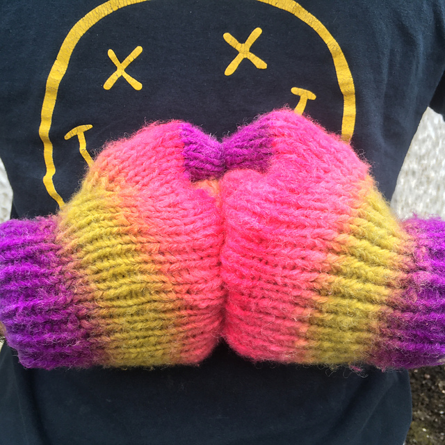 Rainbow Chunky Mitts