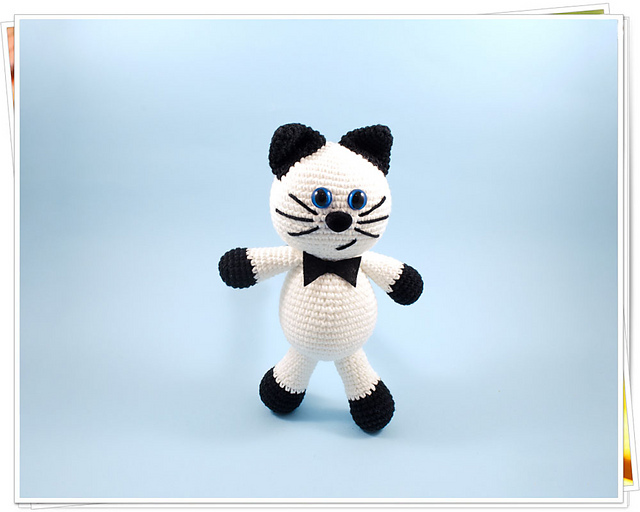 Black and White Amigurumi Cat