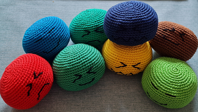 Emoji Stress Balls crochet pattern by Creaties van Creathea