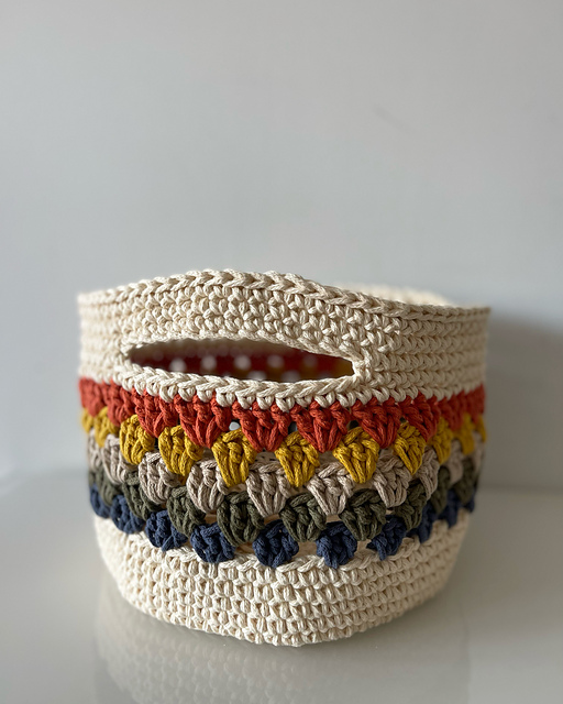 Chunky Granny Stripe Basket