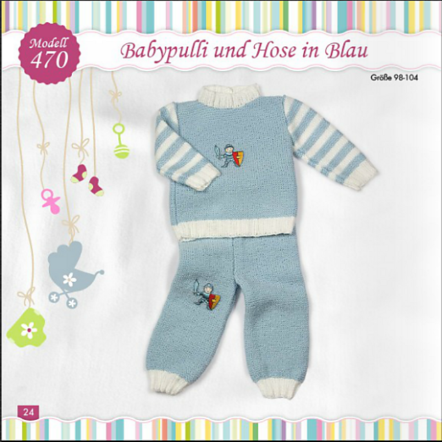 Modell 470: Babypulli und Hose in Blau
