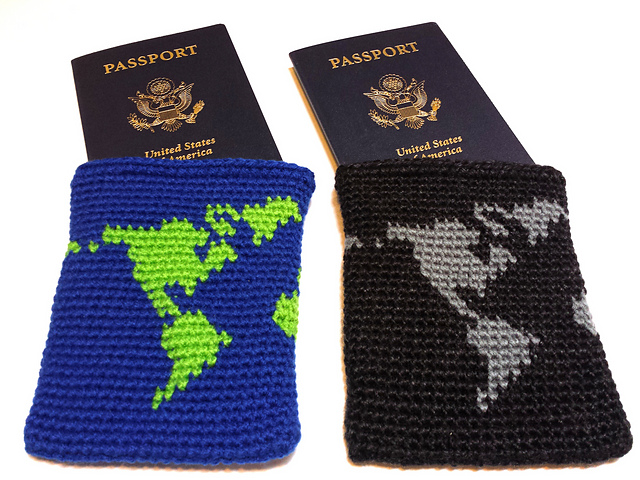 World Map Passport Cover