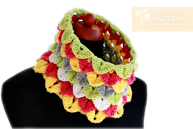 Crochet Crocodile Stitch Cowl