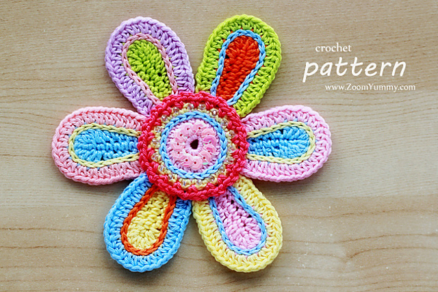 Colorful Crochet Flower