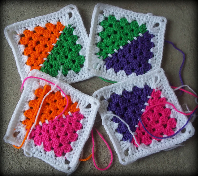 Rainbow Half Grannies Square