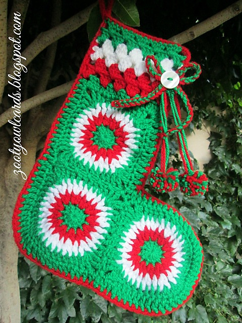 Circles in Squares Christmas Stocking